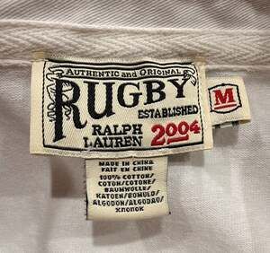 Rugby Ralph Lauren Mens M Short Sleeve Polo #4 Patch Blue Orange Chest Stripes